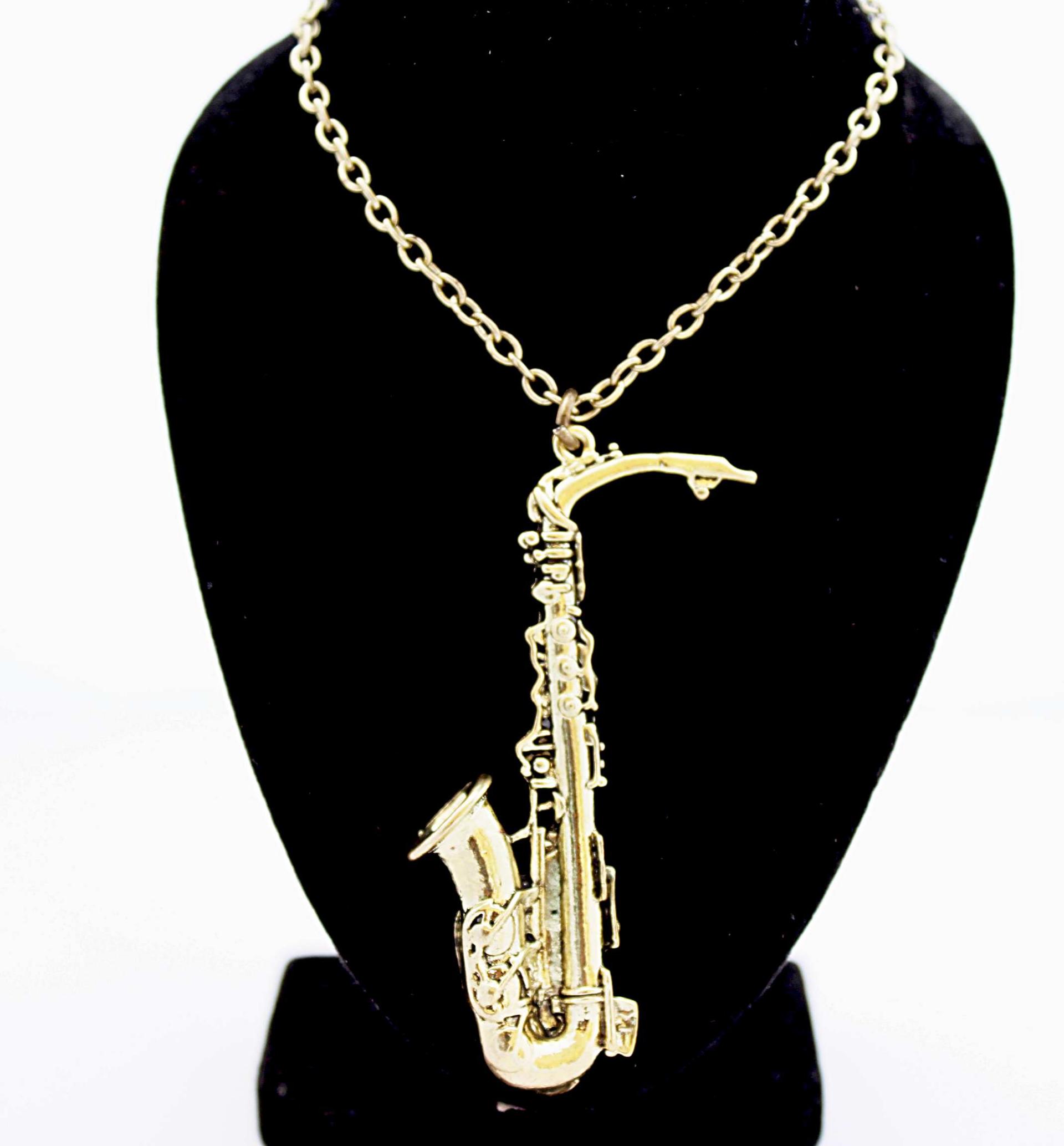 Saxophone Necklace Vintage Style