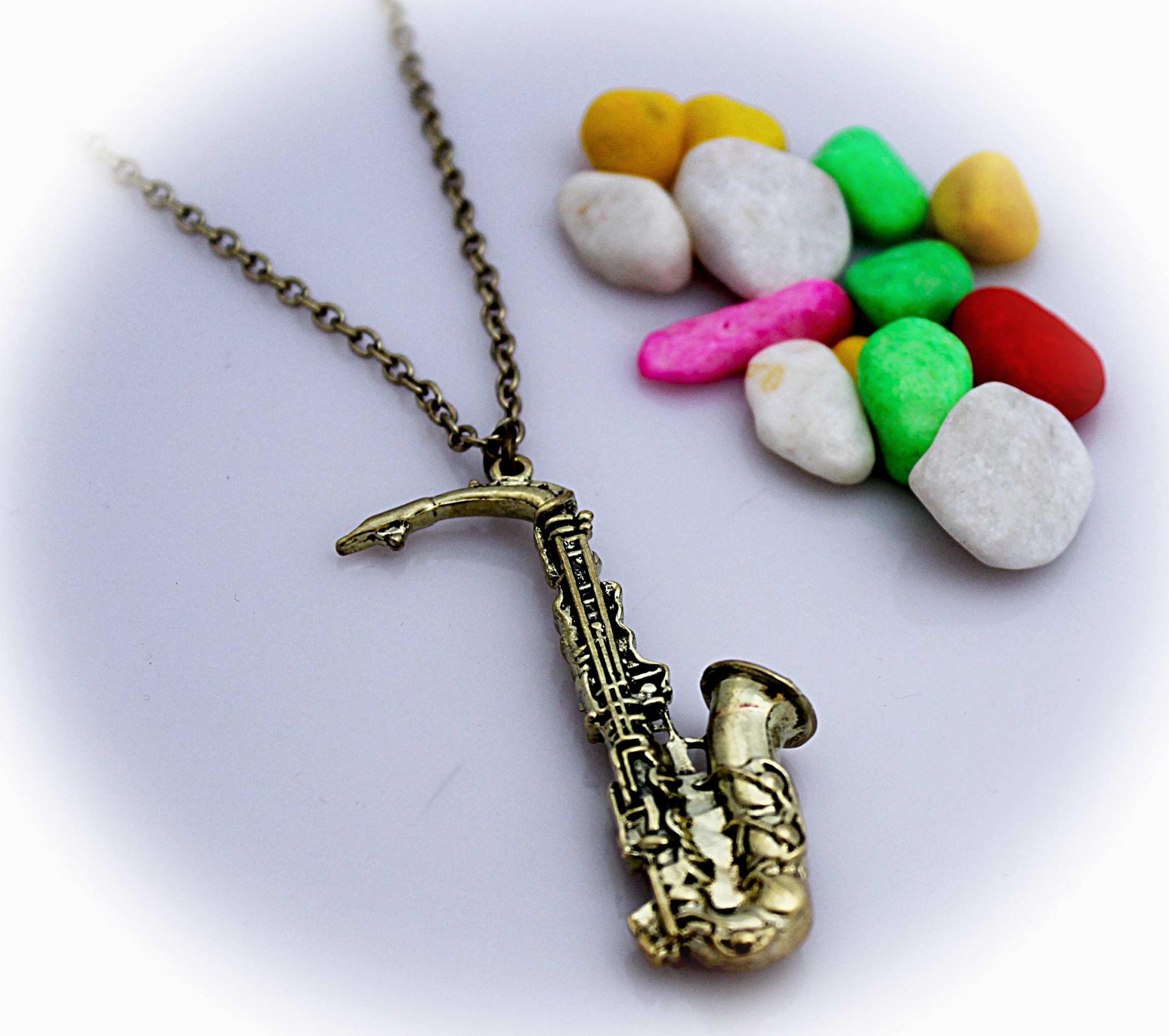 Saxophone Necklace Vintage Style