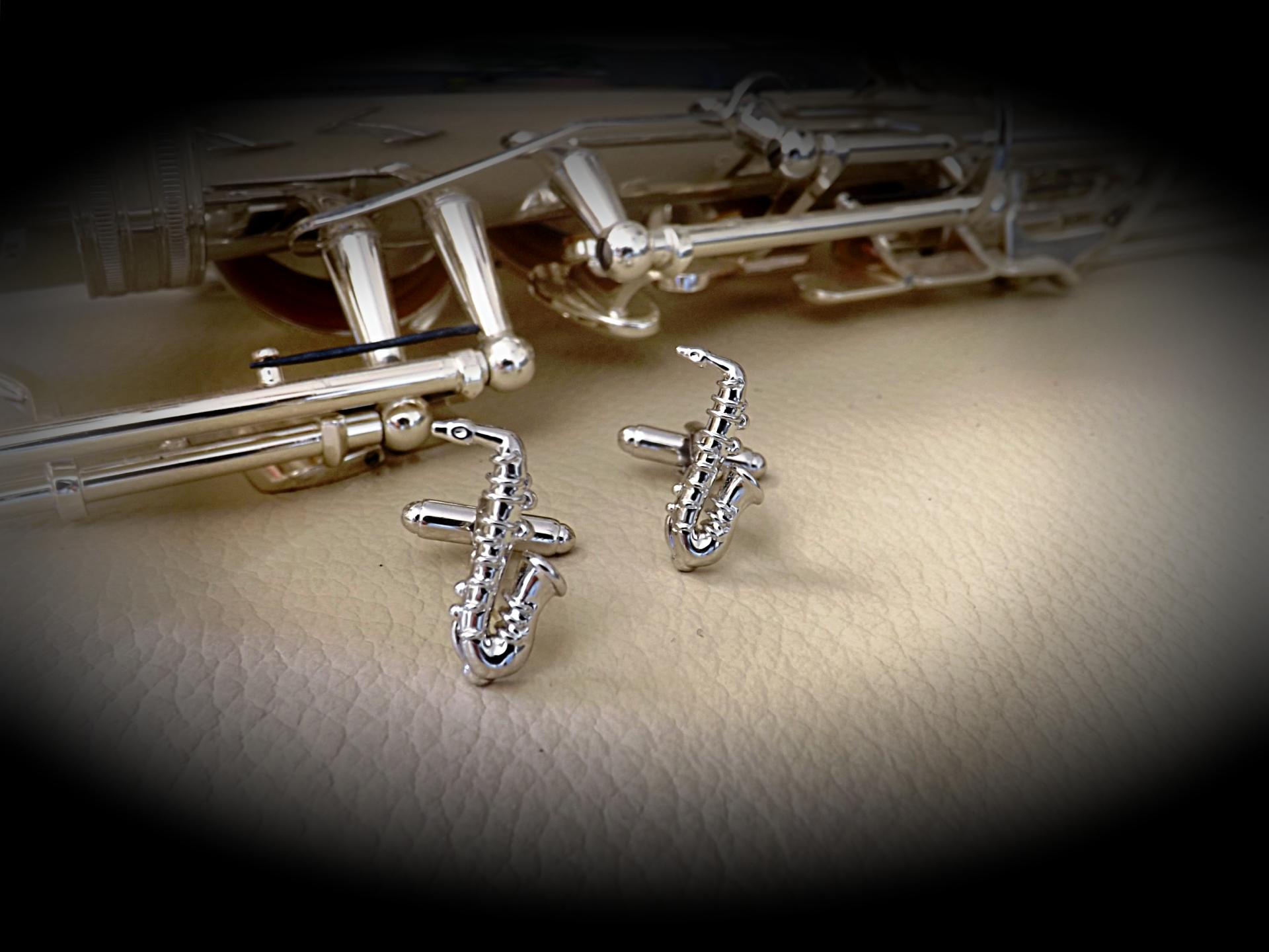 sax cufflinks