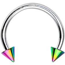 Titanium Horseshoe Spike Circular Barbell Body Jewellery