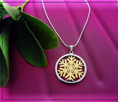 Snowflake Flower Circle Pendant - Choose Your Style!