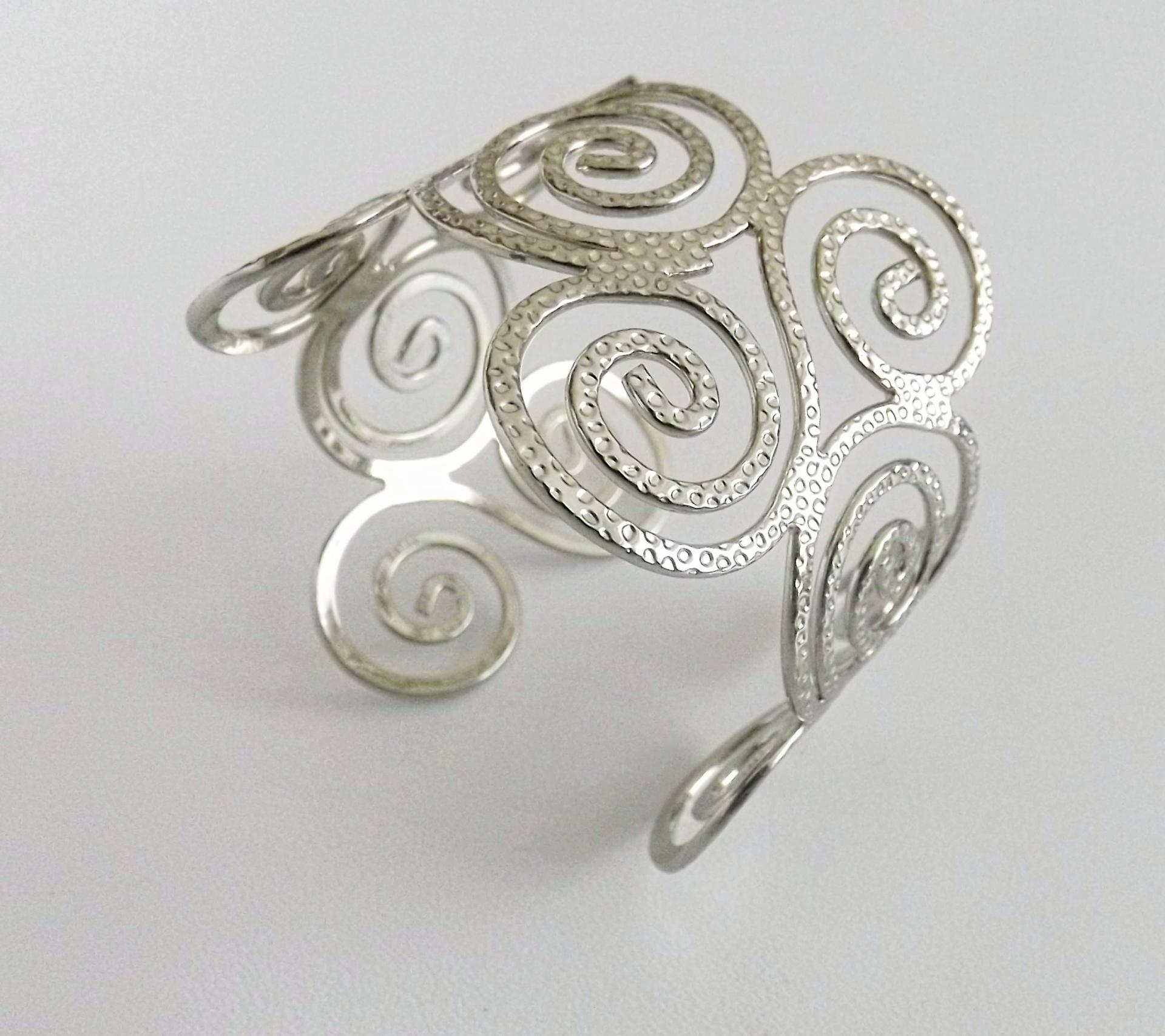 Double Spiral Spiritual Symbol cuff Bangle