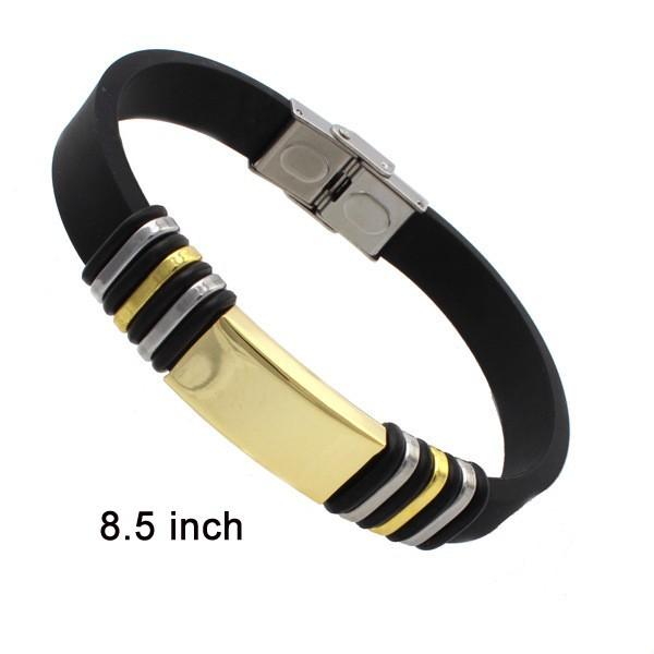 Titanium Steel Bracelet with Gold, Silver and Black Styling