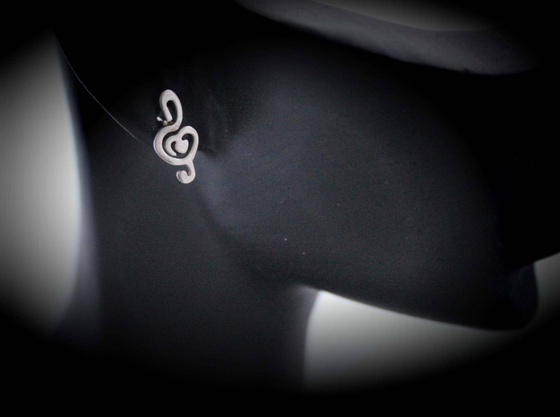 Treble Clef Earrings in Stainless Steel