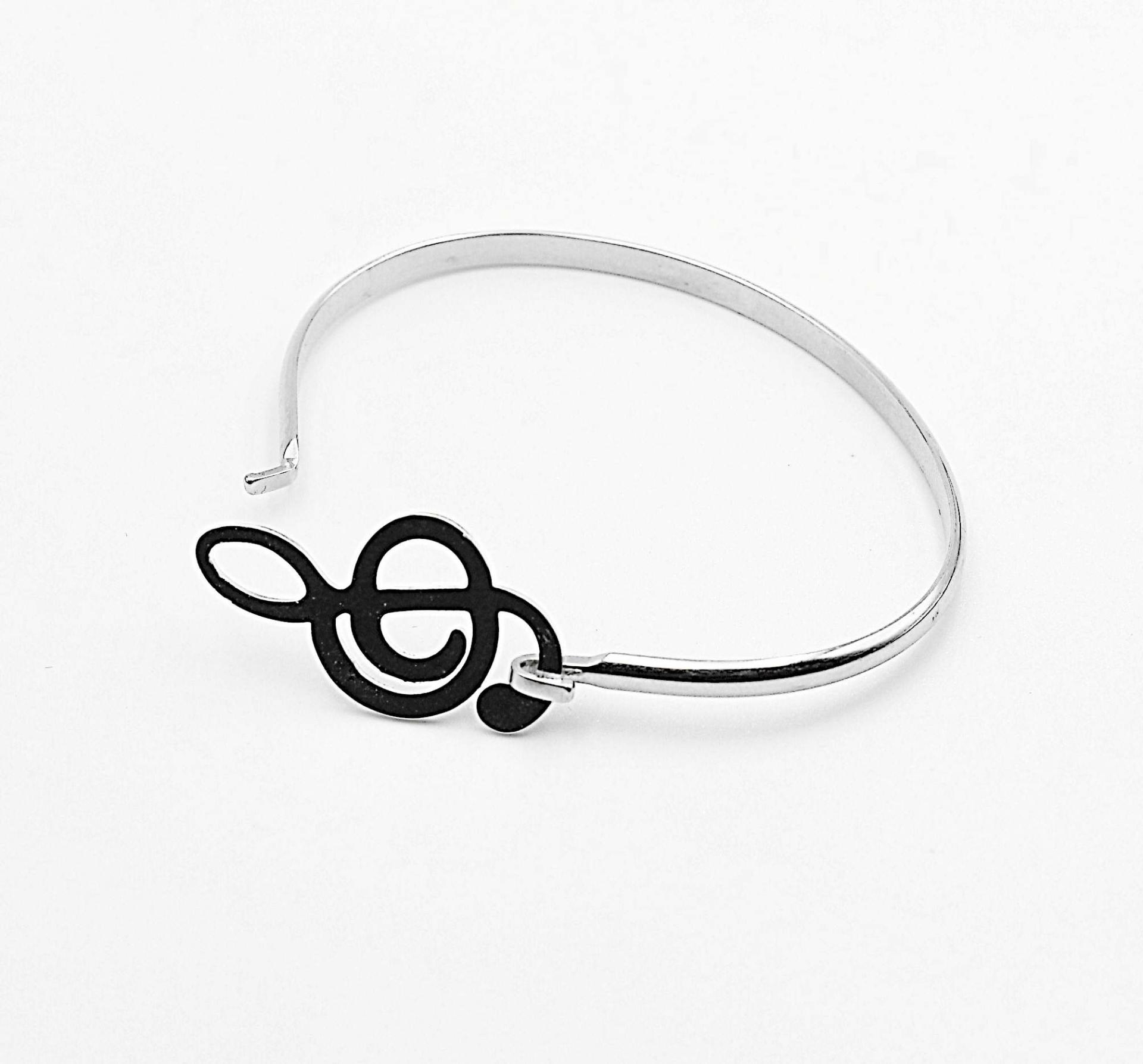 Treble Clef Stainless Steel Bangle