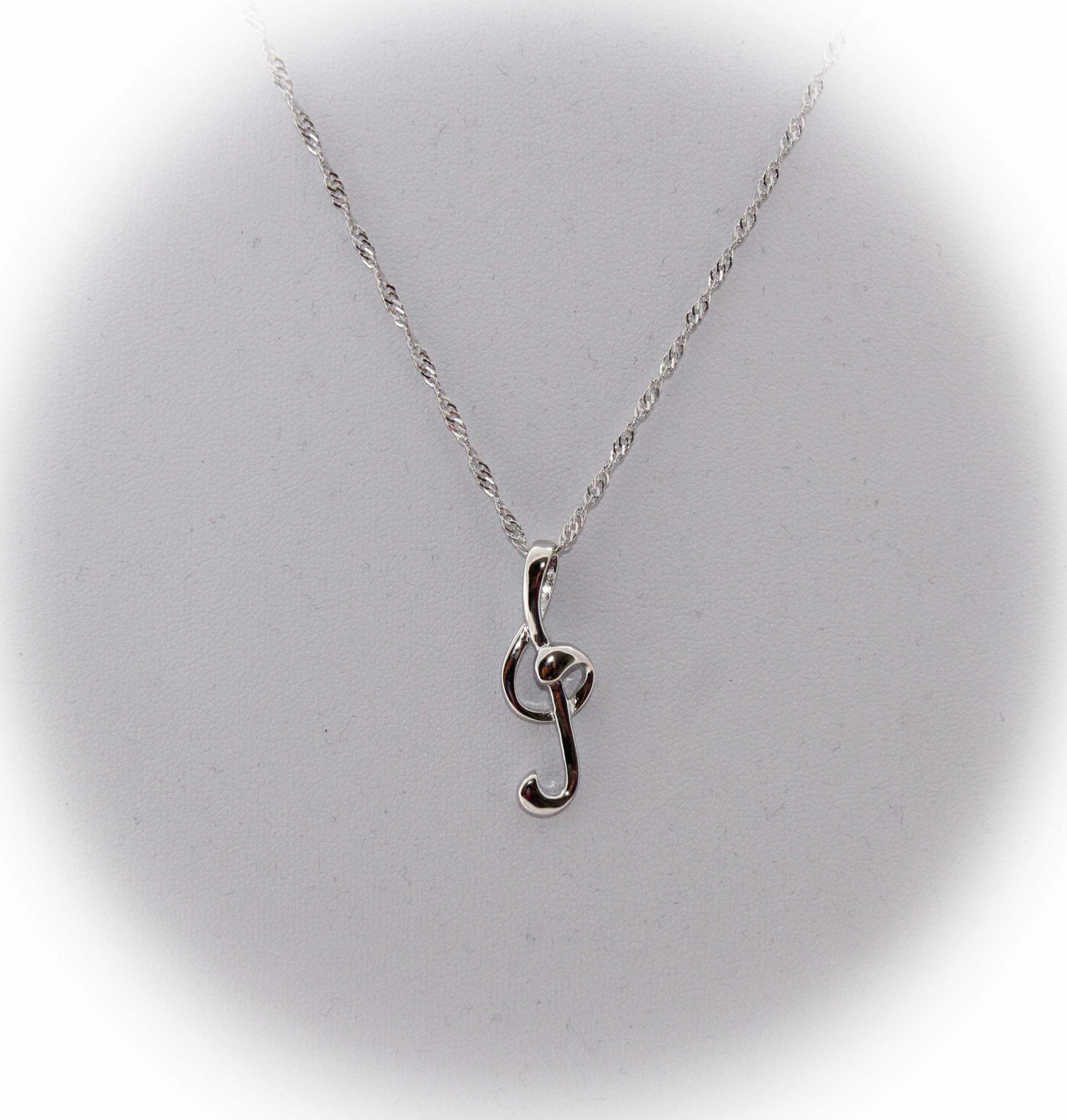 Treble Clef Delicate Necklace in Stainless Steel