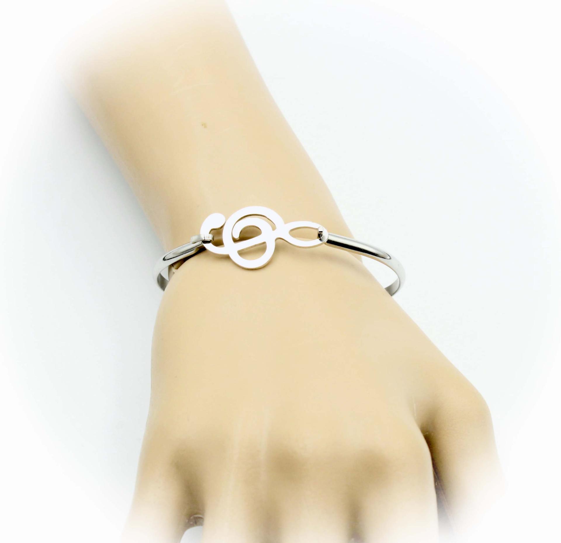 Treble Clef Stainless Steel Bangle