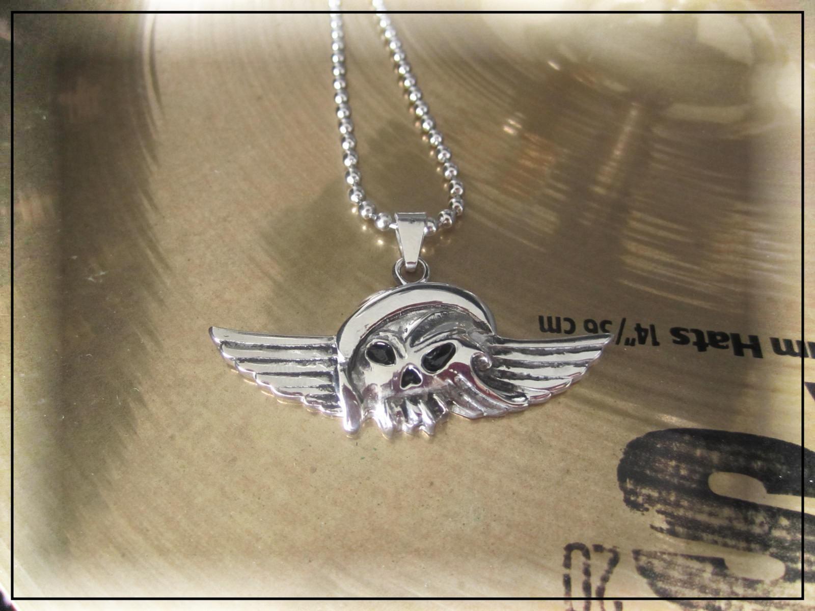 Wing Vampire Skull Charm Biker Pendant