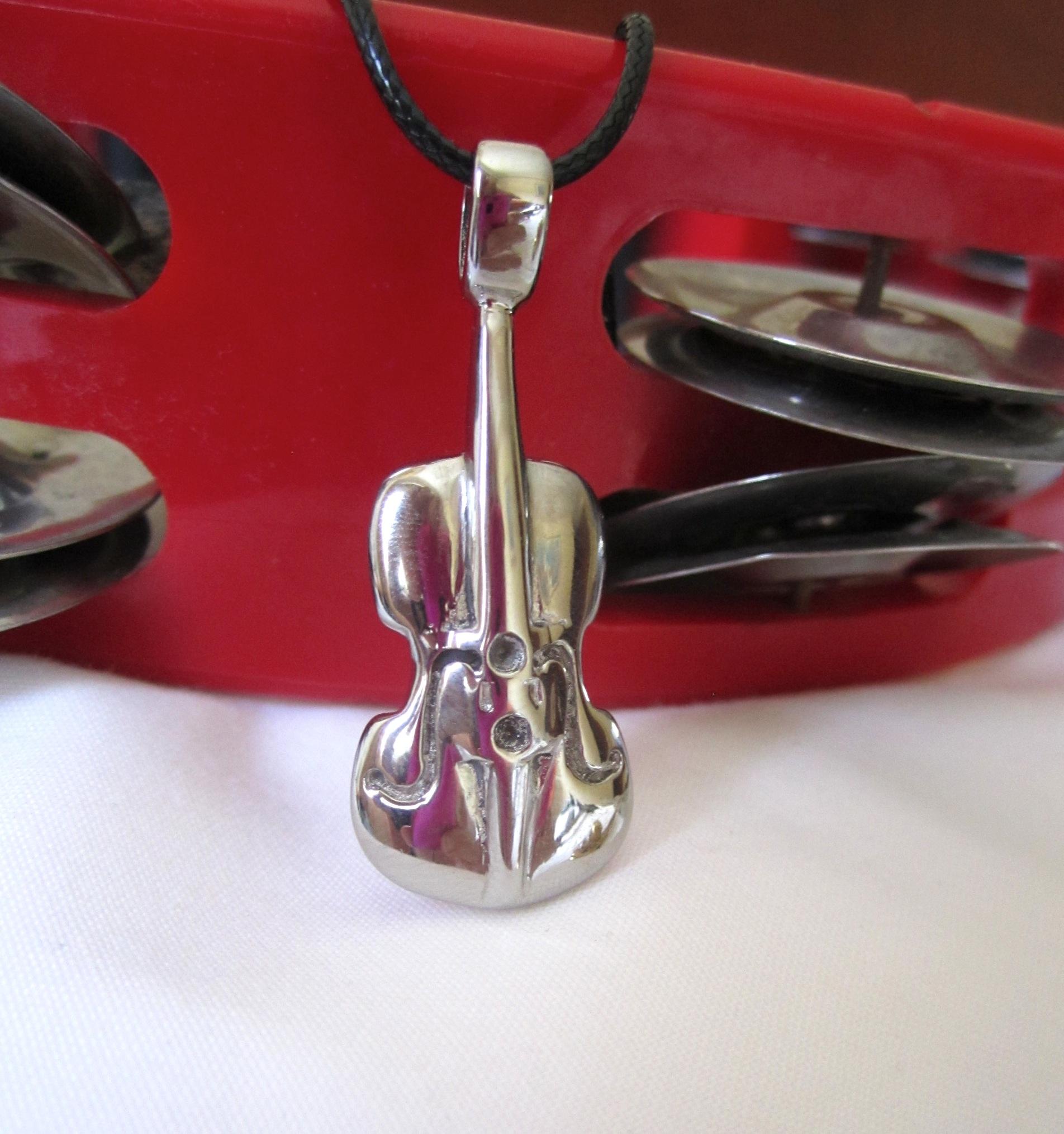 Viola/Double Bass Pendant in Stainless Steel