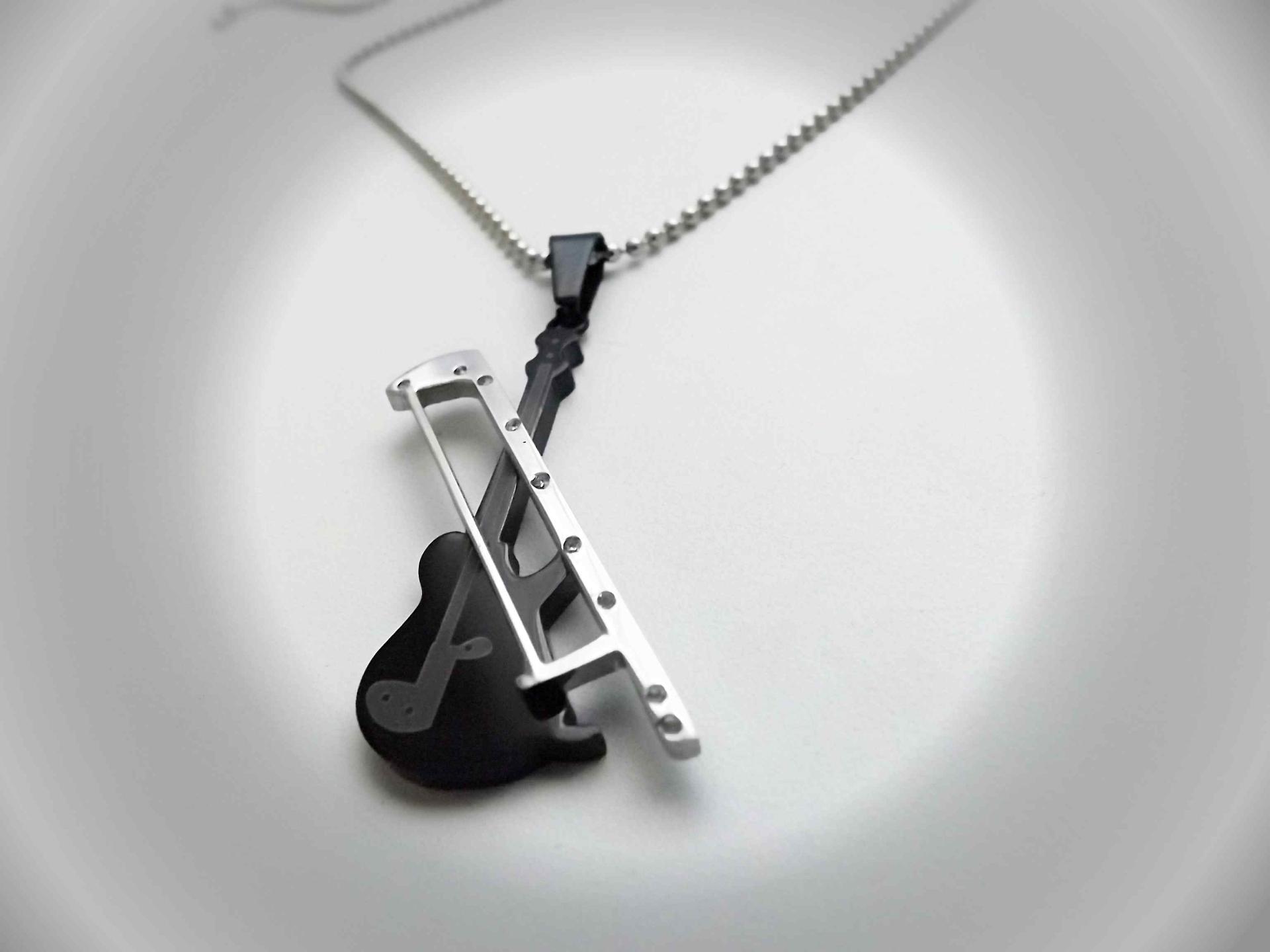 Violin Pendant. 2 tone Stainless Steel