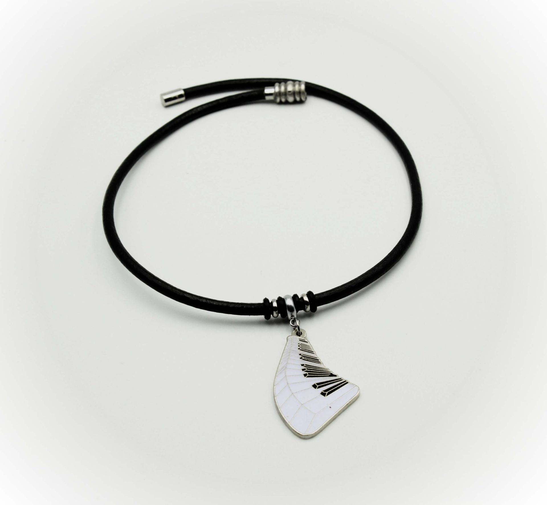 Wavy Piano Keyboard Leather Choker