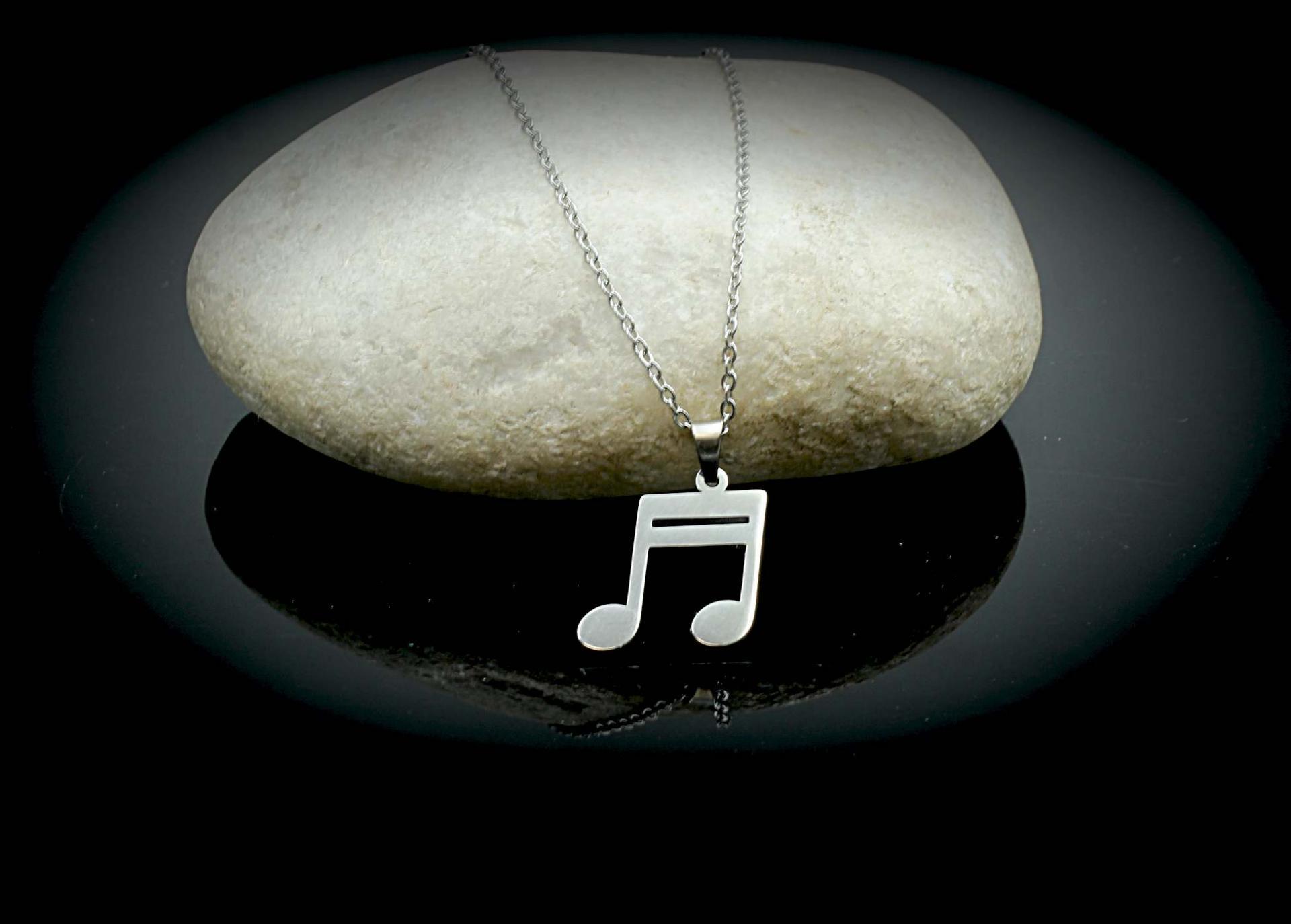 Music Pendant 16th Note In Stainless Steel