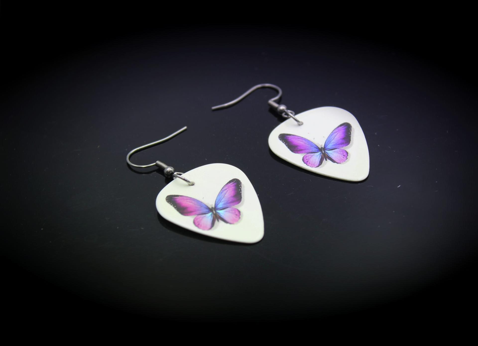 Guitar Pick With Butterfly Jewellery