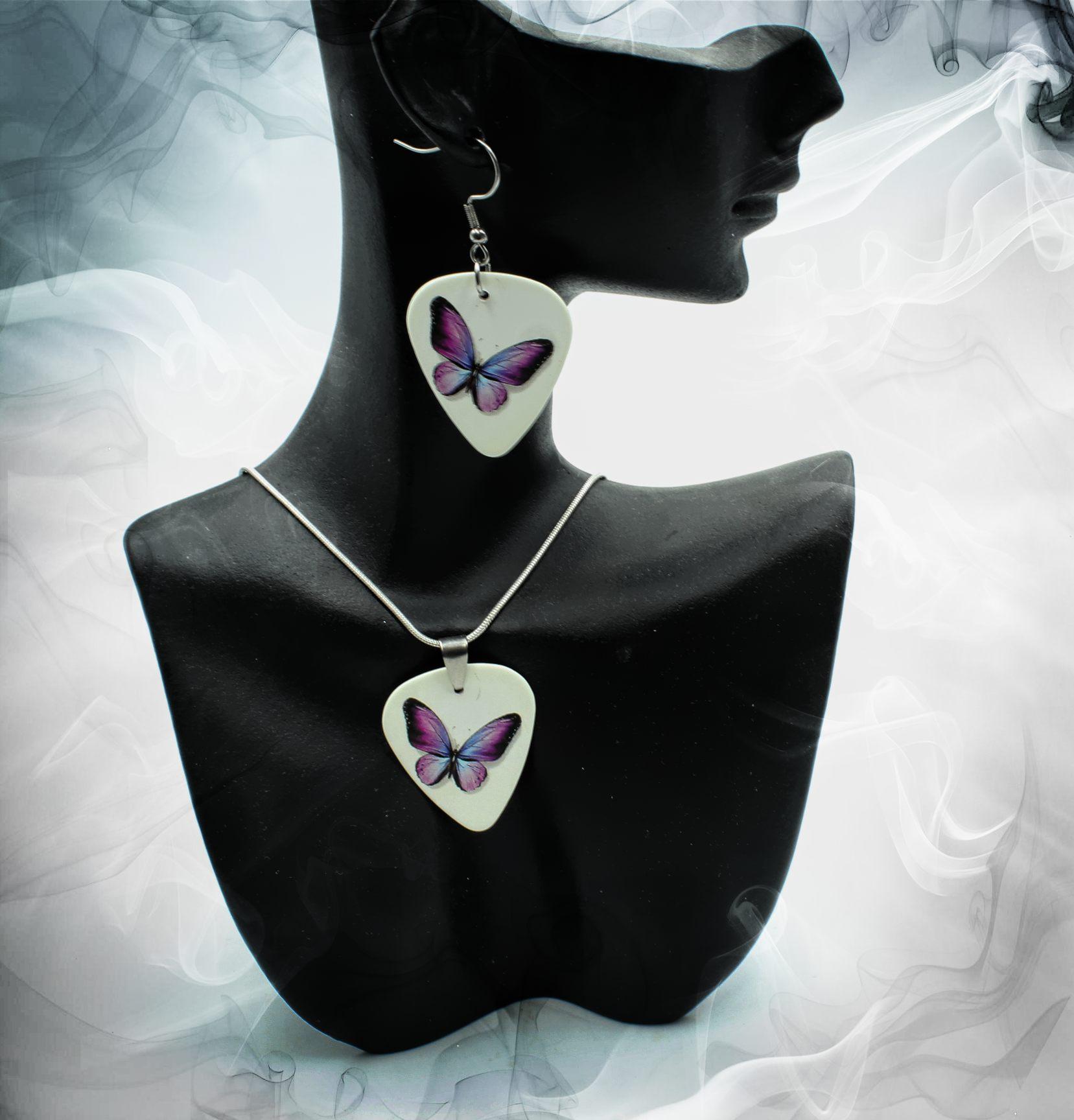 Guitar Pick With Butterfly Jewellery