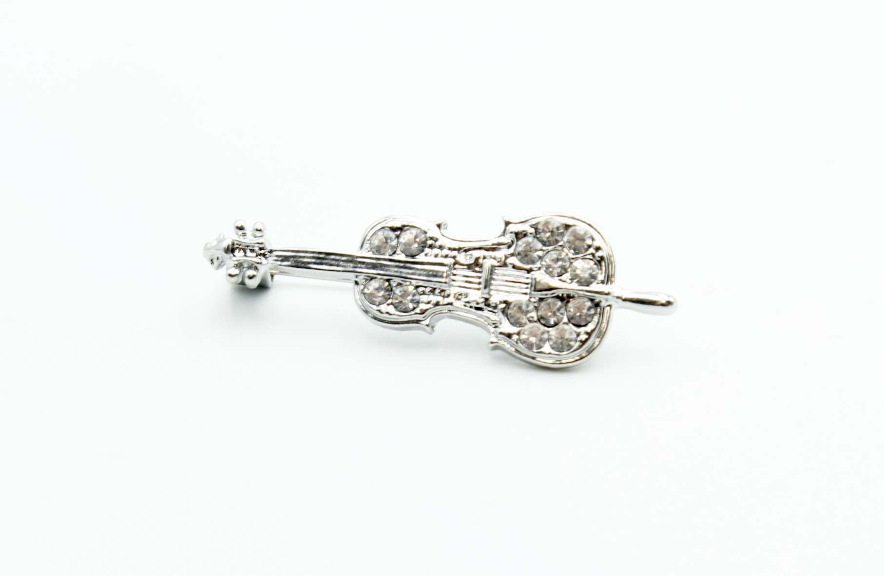 Cello Crystal Brooch