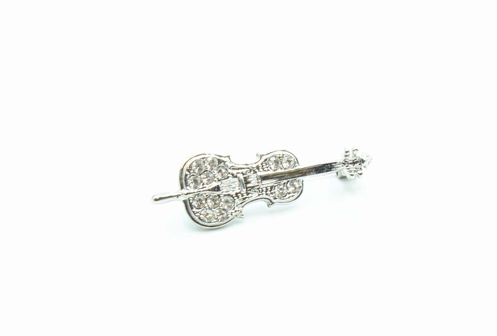 Cello Crystal Brooch