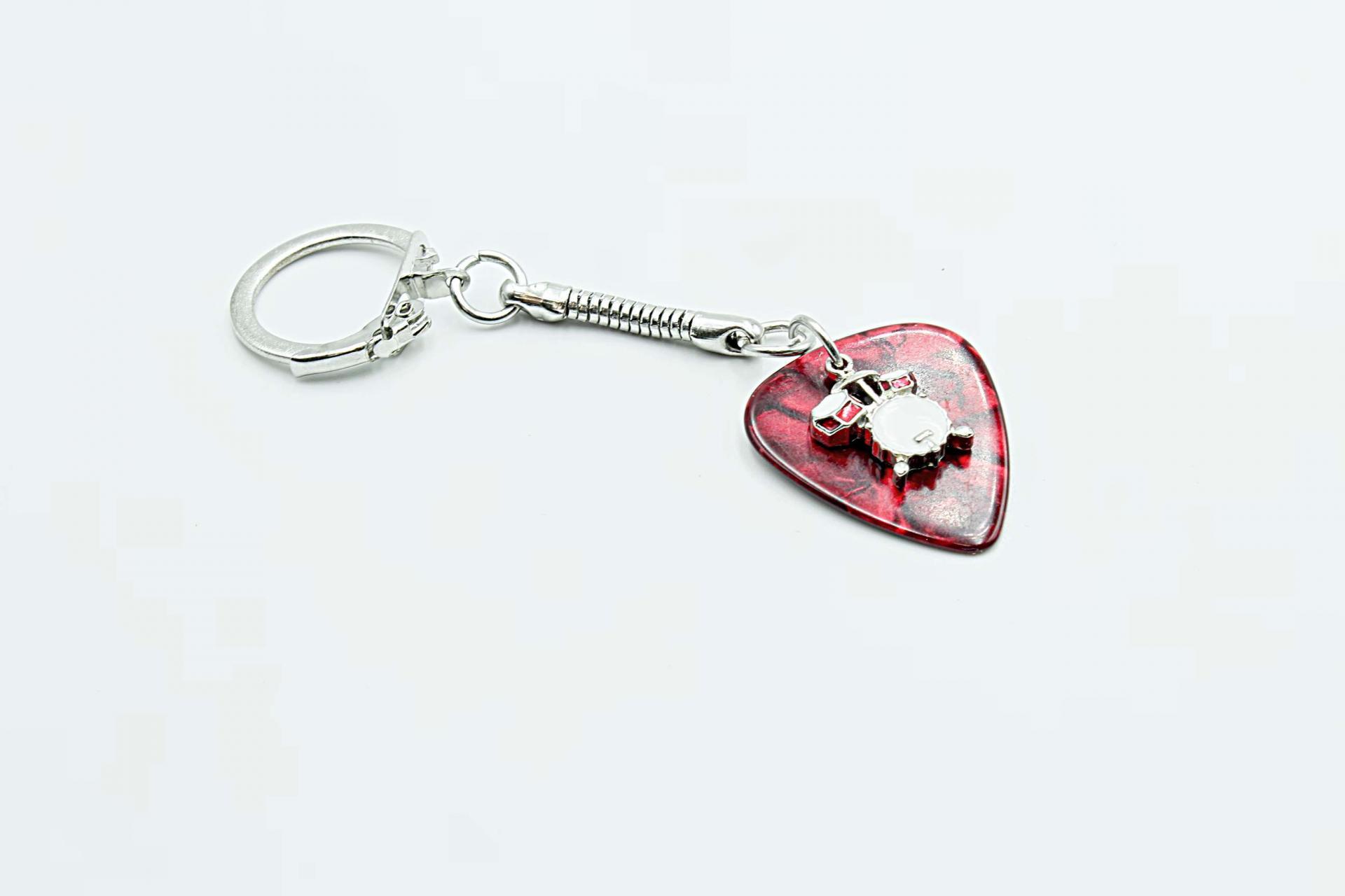 Drum Kit Guitar Pick Keychain