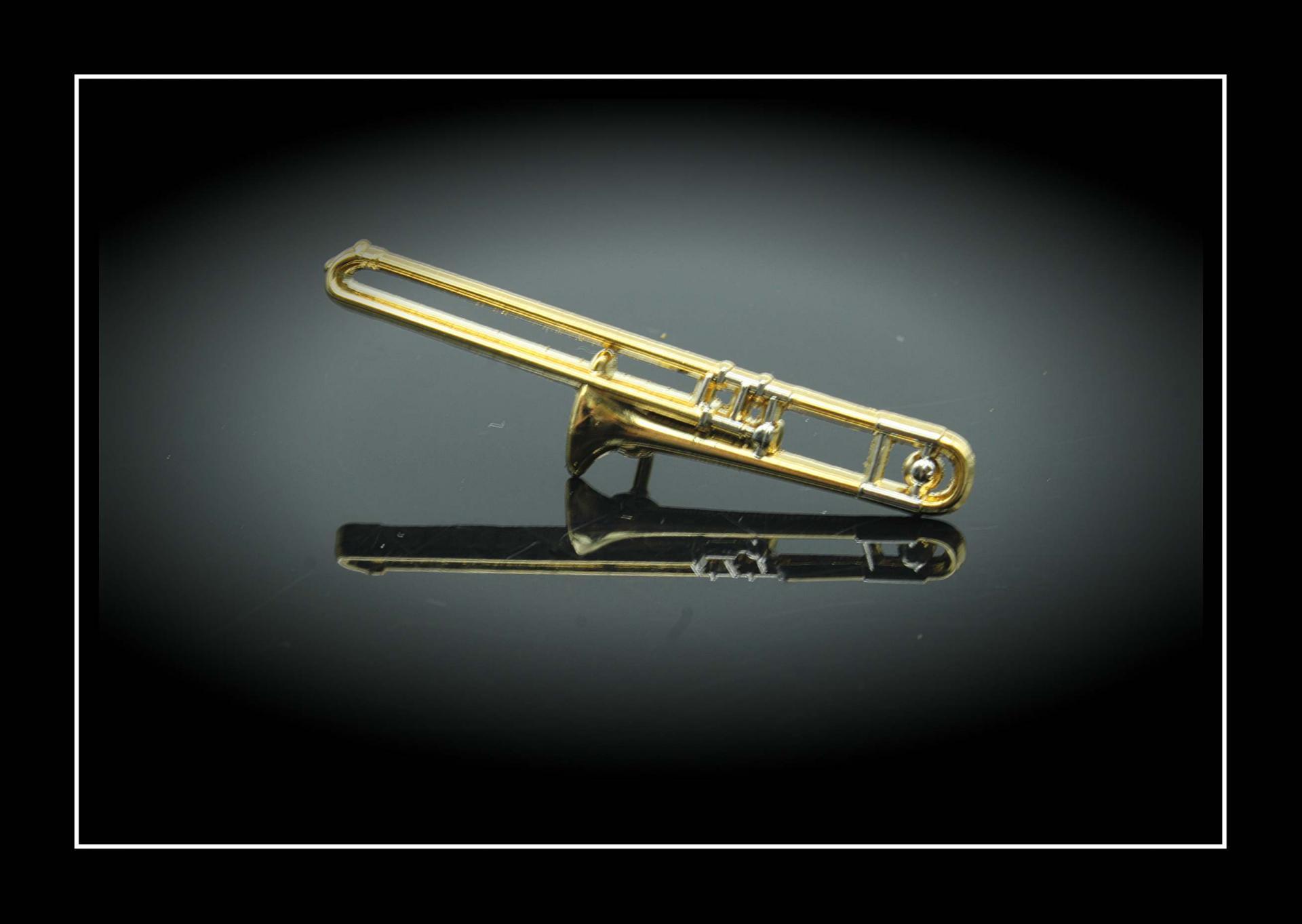 Trombone Pin Badge 3D Design