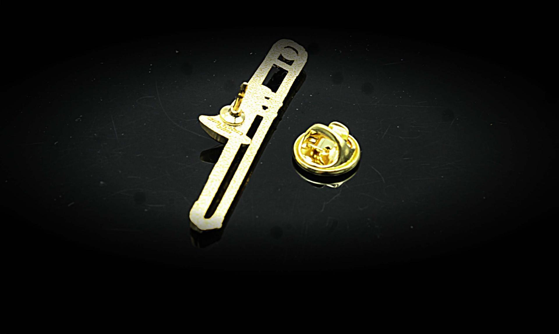 Trombone Pin Badge 3D Design