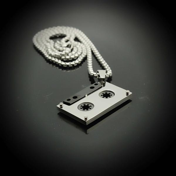 Audio Tape Stainless Steel Pendant Pendant On Chain