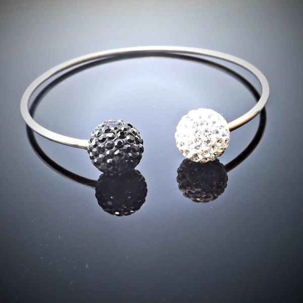 Black and White Crystal Bangle