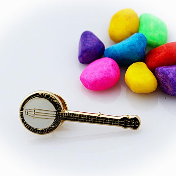 Banjo Musical Instrument Pin Badge