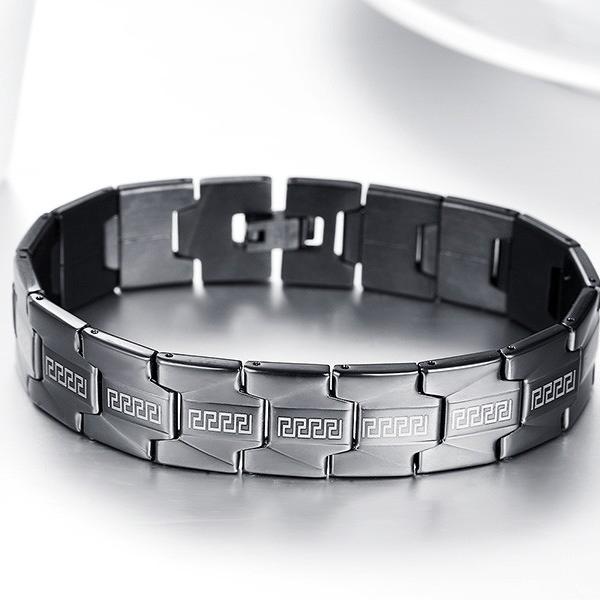 Black Stainless Steel Mens Bracelet