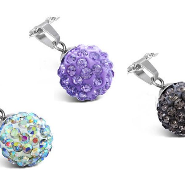 Stainless Steel Argil Disco Ball Shamballa Pendant