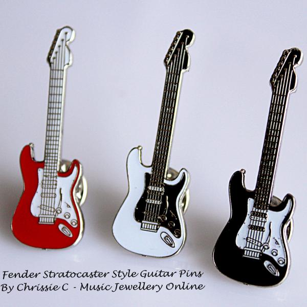 Fender Stratocaster Style Guitar Pin - 4 Colours