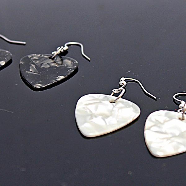 Guitar Pick Earrings - Choice of Pearlised Colour