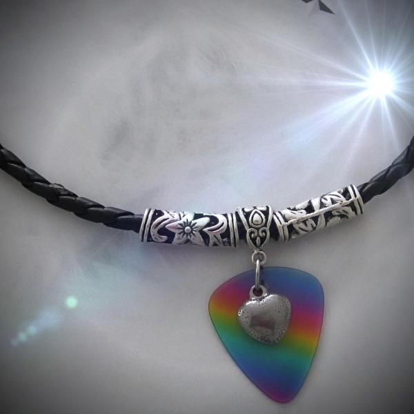 Love Heart On Guitar Pick Choker Necklace