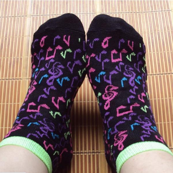 Ladies Colourful Music Note Socks