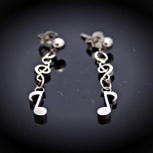 Single Note Stud Drop Earrings