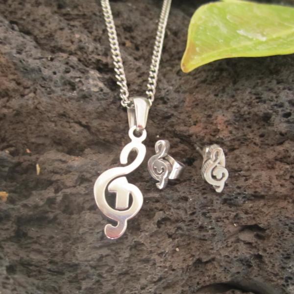 Treble Clef Earring & Necklace Set