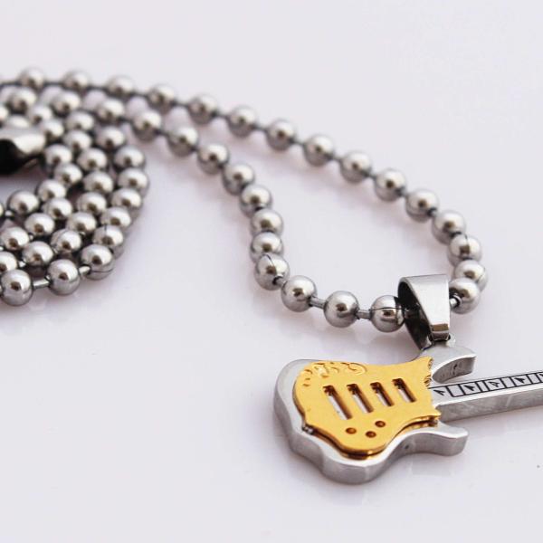 Guitar pendant 2 tone gold/silver