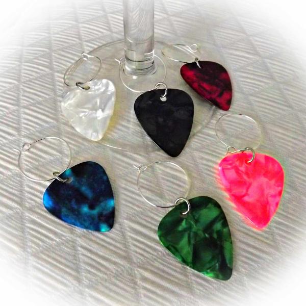 Wine Glass Charms - Guitar Pick Style