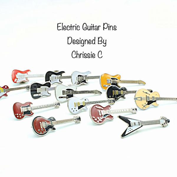 Electric Guitar Pin Badges - Choice Of Style