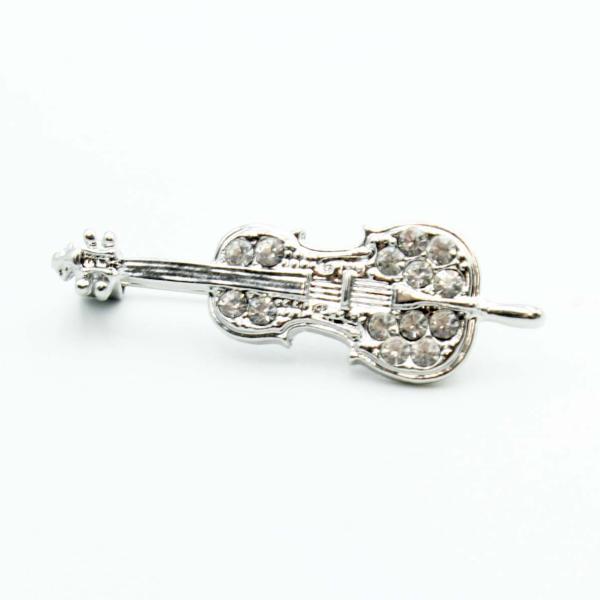 Cello Crystal Brooch